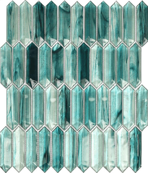 Happy Floors Tortuga Picket 11.6" x 13.7" Marble Mosaic (Closeout)