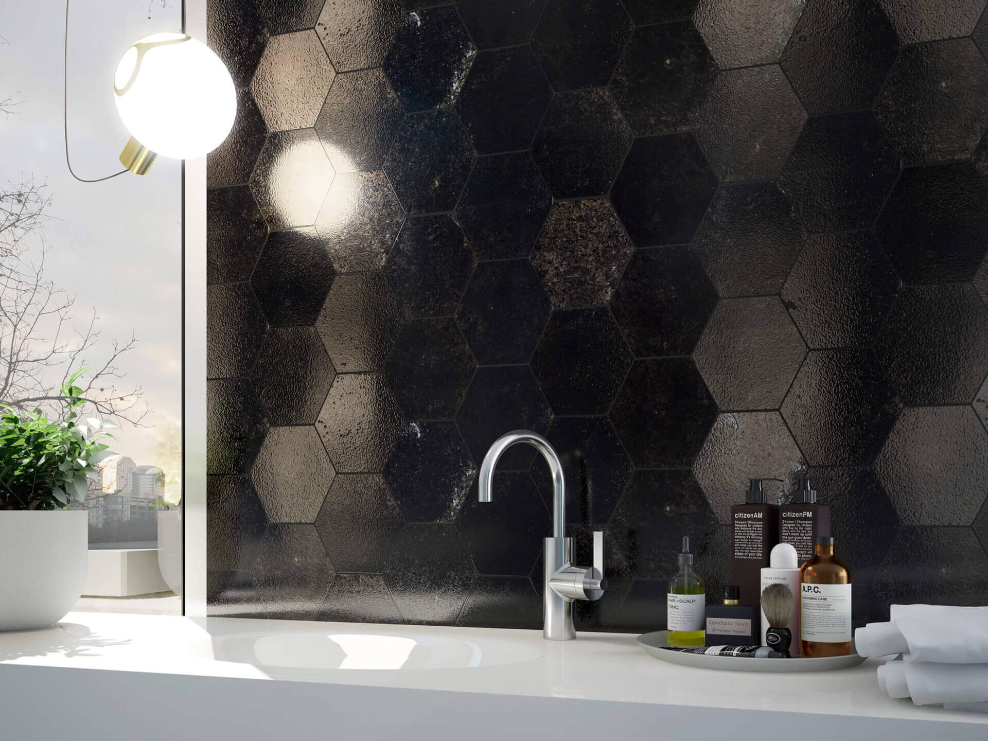 Happy Floors Vibrant Hexagon 5" x 6" Porcelain Tile (Closeout)