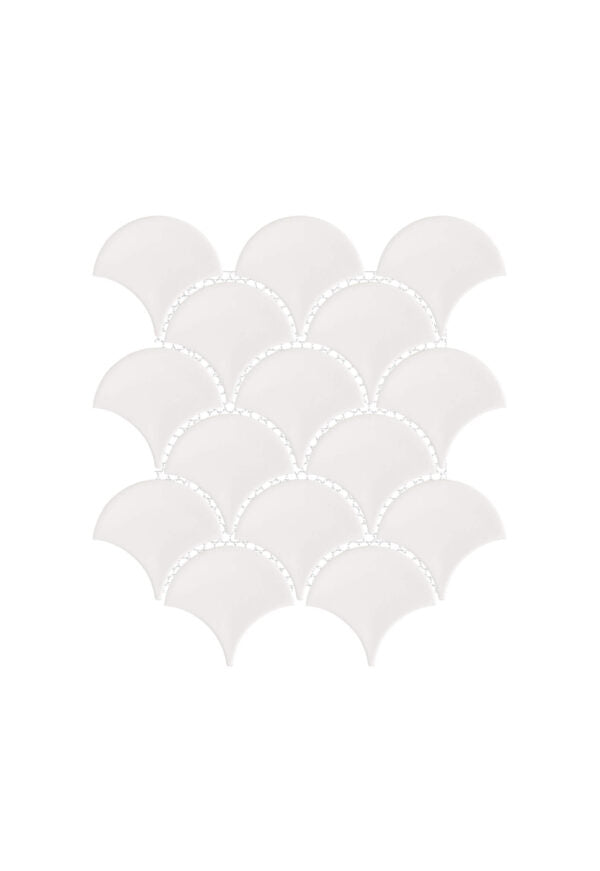 Happy Floors Artisan 3 x 3 Fan 10" x 10.5" Porcelain Mosaic