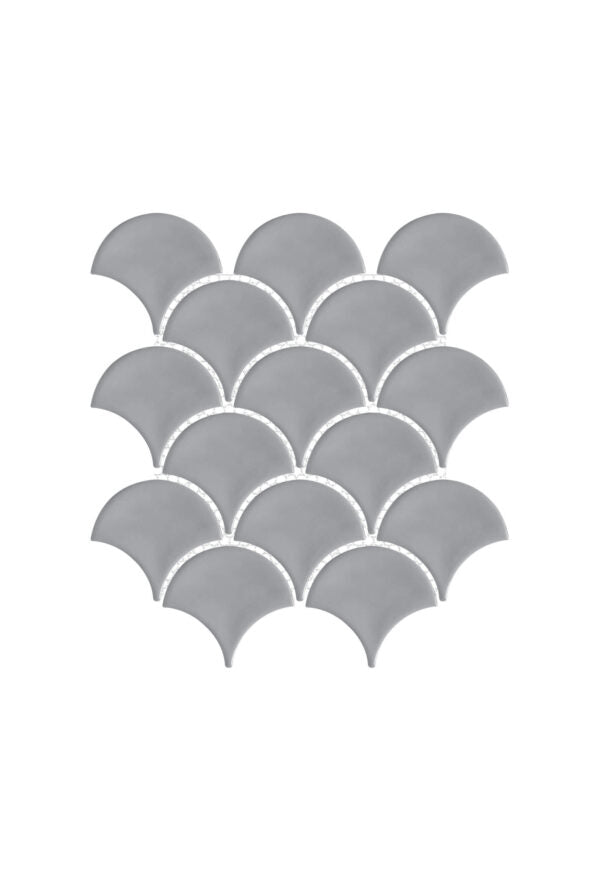Happy Floors Artisan 3 x 3 Fan 10" x 10.5" Porcelain Mosaic