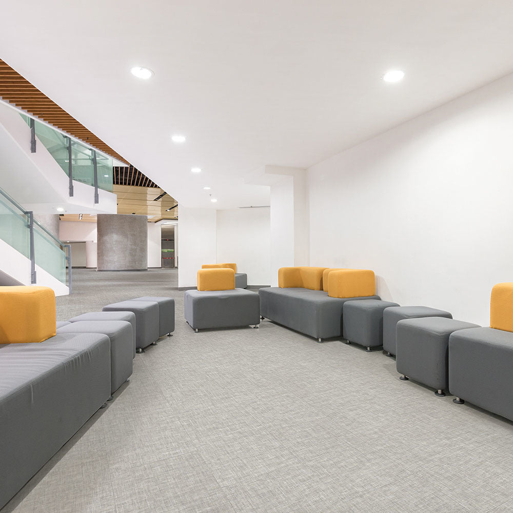 Metroflor Deja New Belgium Weave 16" x 32" Pearl White Vinyl Tile