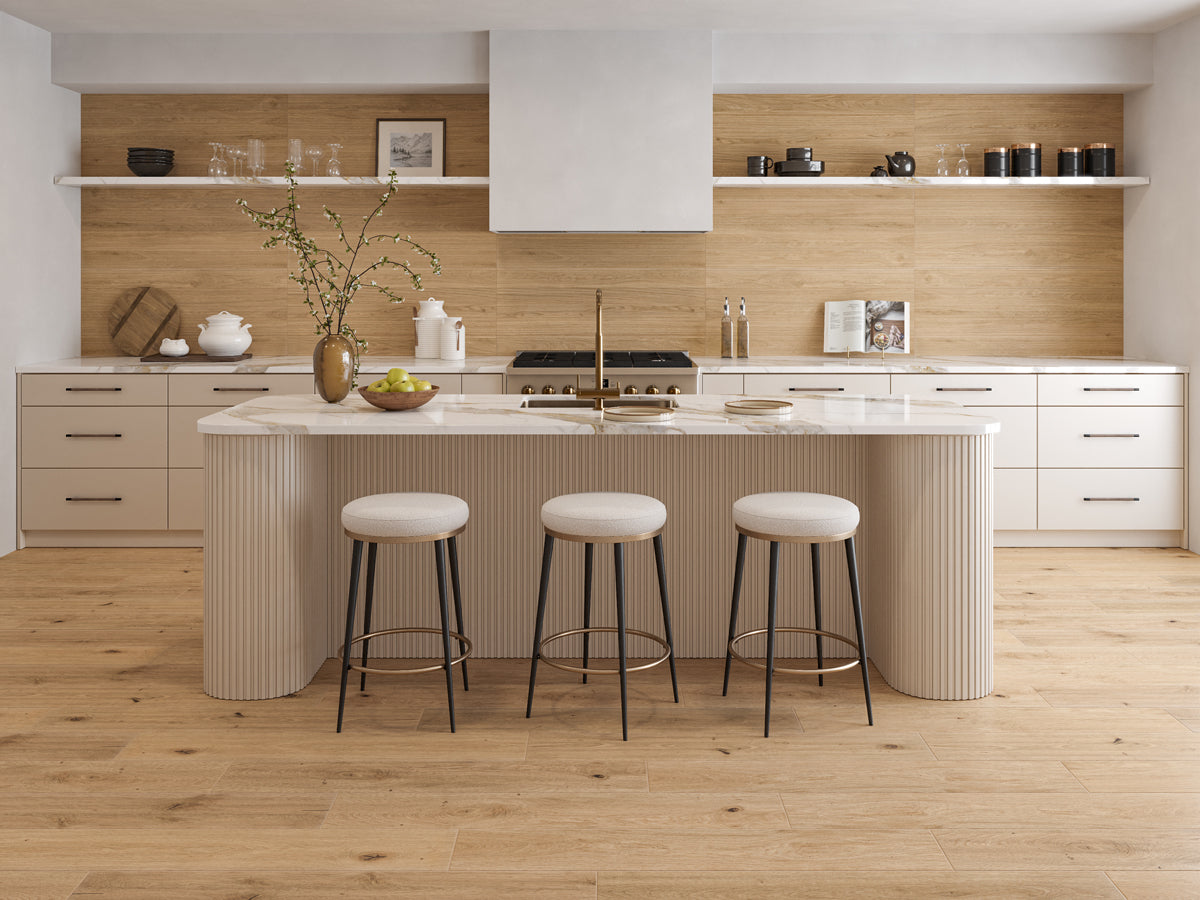 Happy Floors Modern Oak 8" x 48" Porcelain Tile Bright