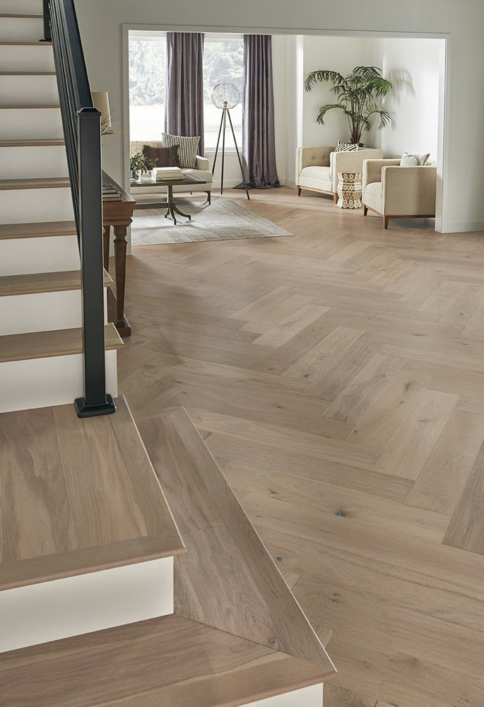 Mannington Latitude Park City Herringbone 7.5" x 37.5" Sundance Hardwood Plank