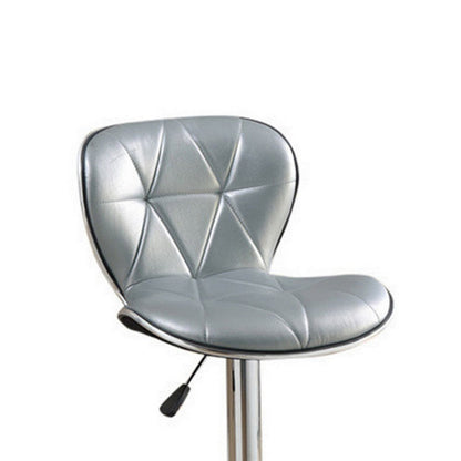 Poundex Polyurethane Swivel Barstool Silver Set of 2