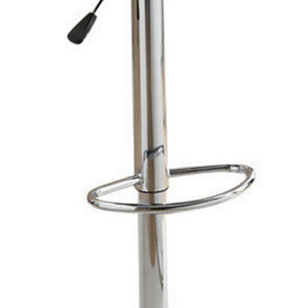 Poundex Polyurethane Swivel Barstool Silver Set of 2