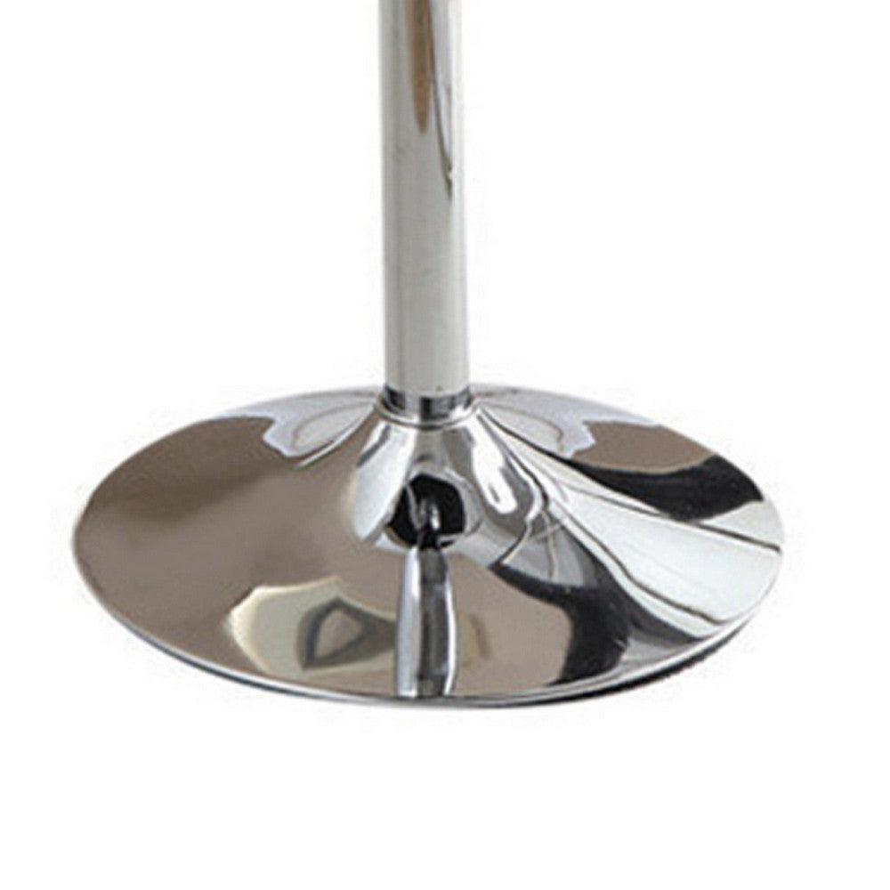 Poundex Polyurethane Swivel Barstool Silver Set of 2