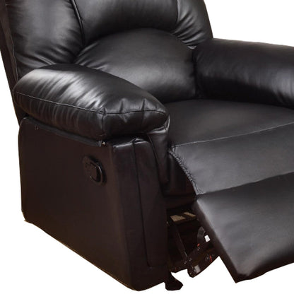Poundex Bonded Leather Rocker/Recliner Black