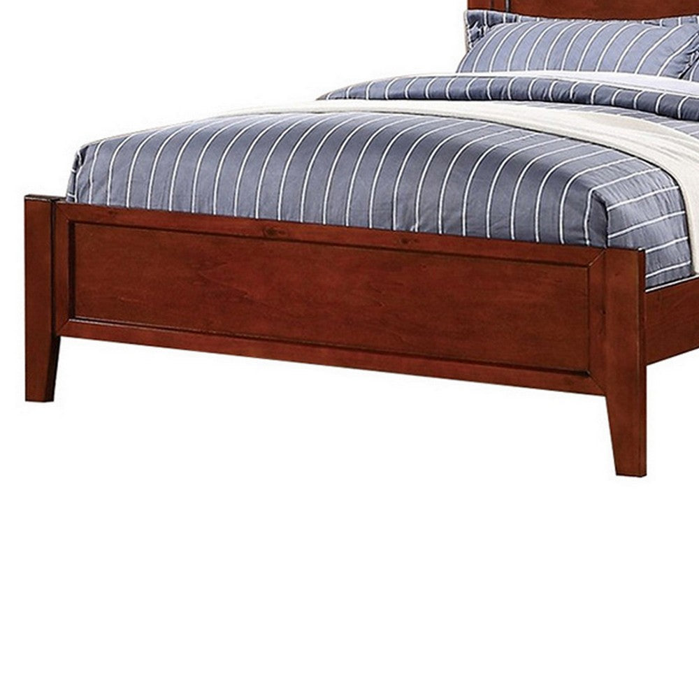 Poundex Transitional Pine Wood Twin Bed, Panel Design Vertical Slats, Brown