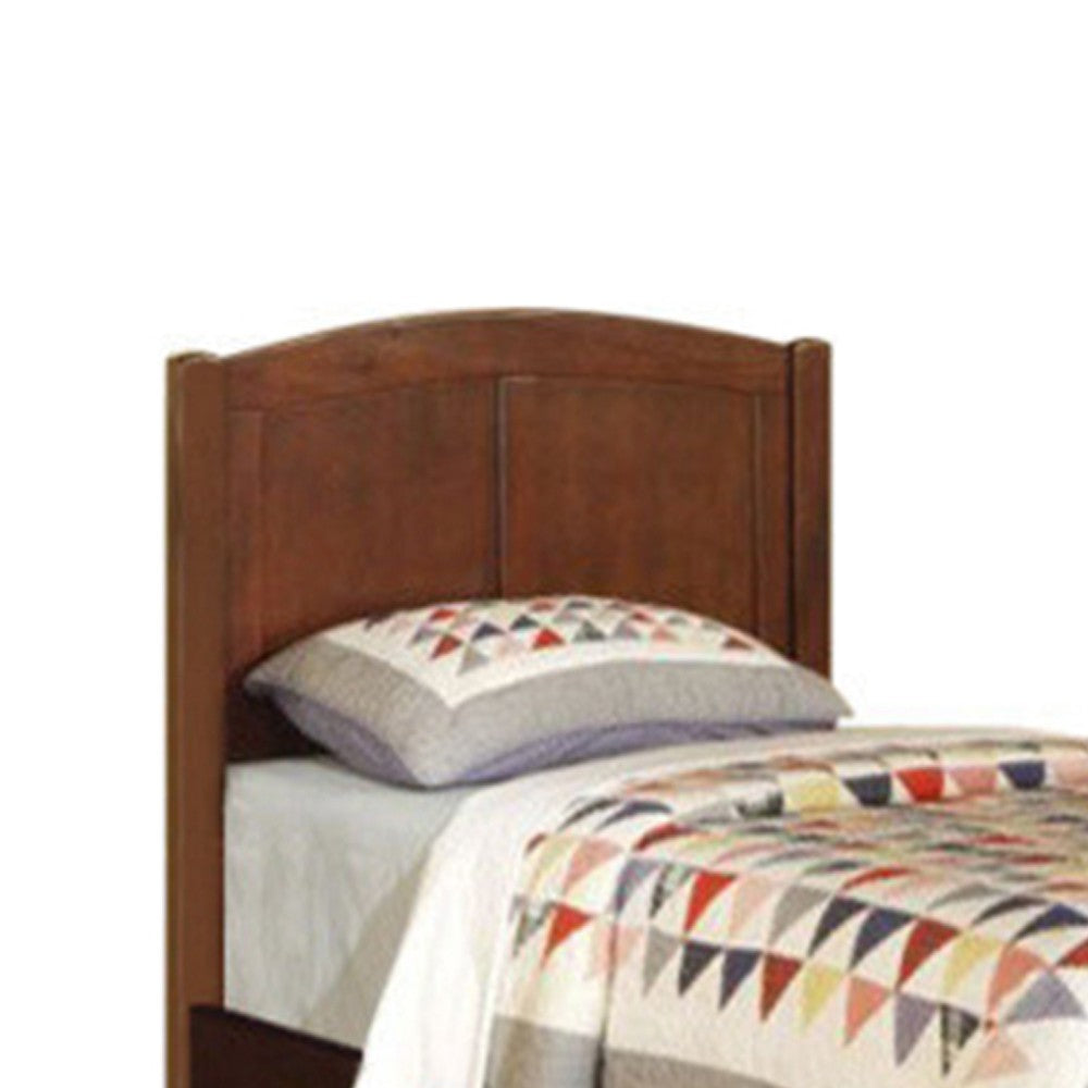 Poundex Wooden Twin Size Bed With Headboard And Footboard, Brown