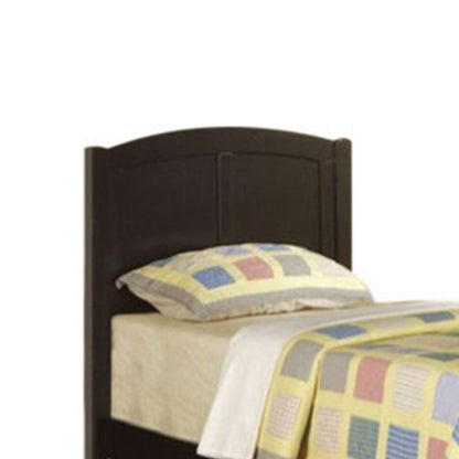 Poundex Wooden Twin Size Bed With Headboard And Footboard, Black