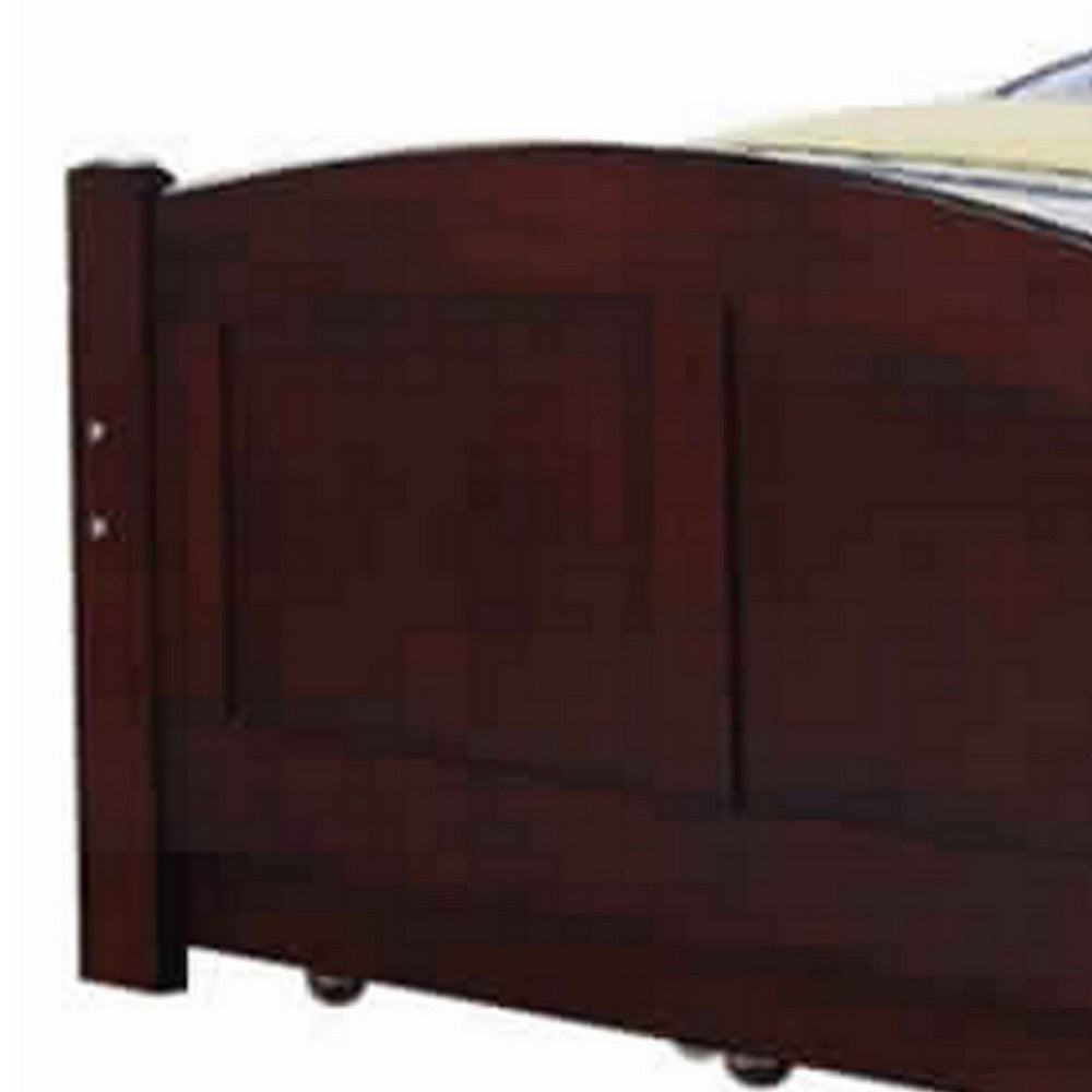 Poundex Fascinating Wooden Twin Bed With Trundle, Cherry Brown