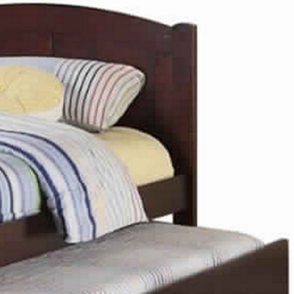 Poundex Fascinating Wooden Twin Bed With Trundle, Cherry Brown