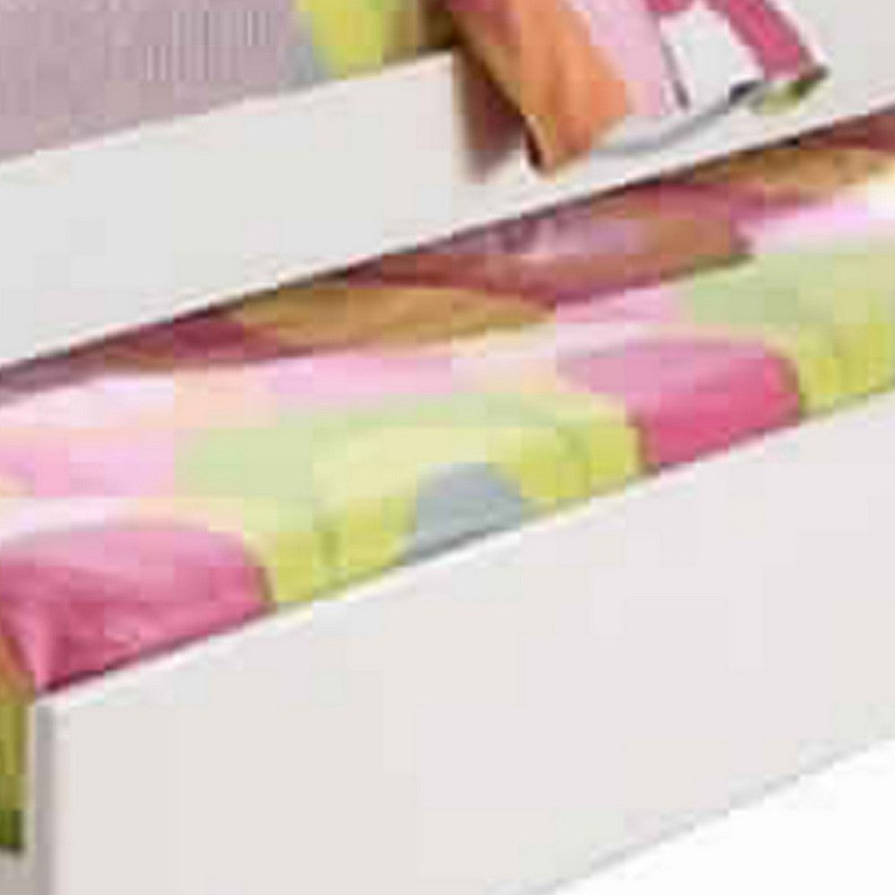Poundex Stylish Twin Bed With Trundle,White