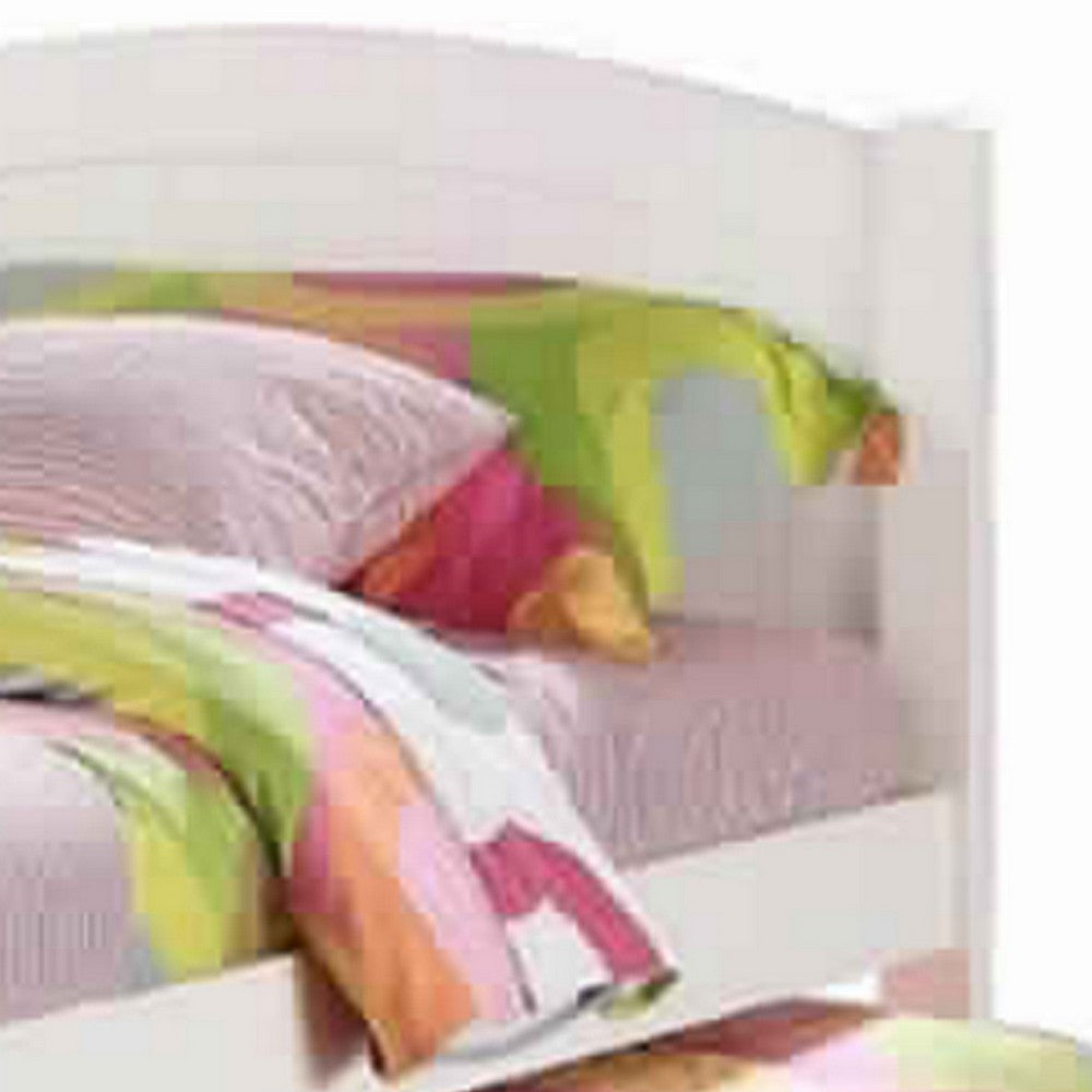 Poundex Stylish Twin Bed With Trundle,White