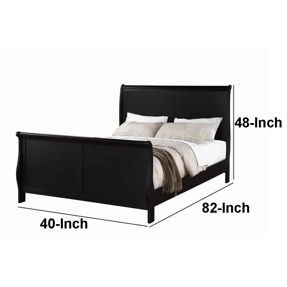 Poundex Classy Twin Bed,Black