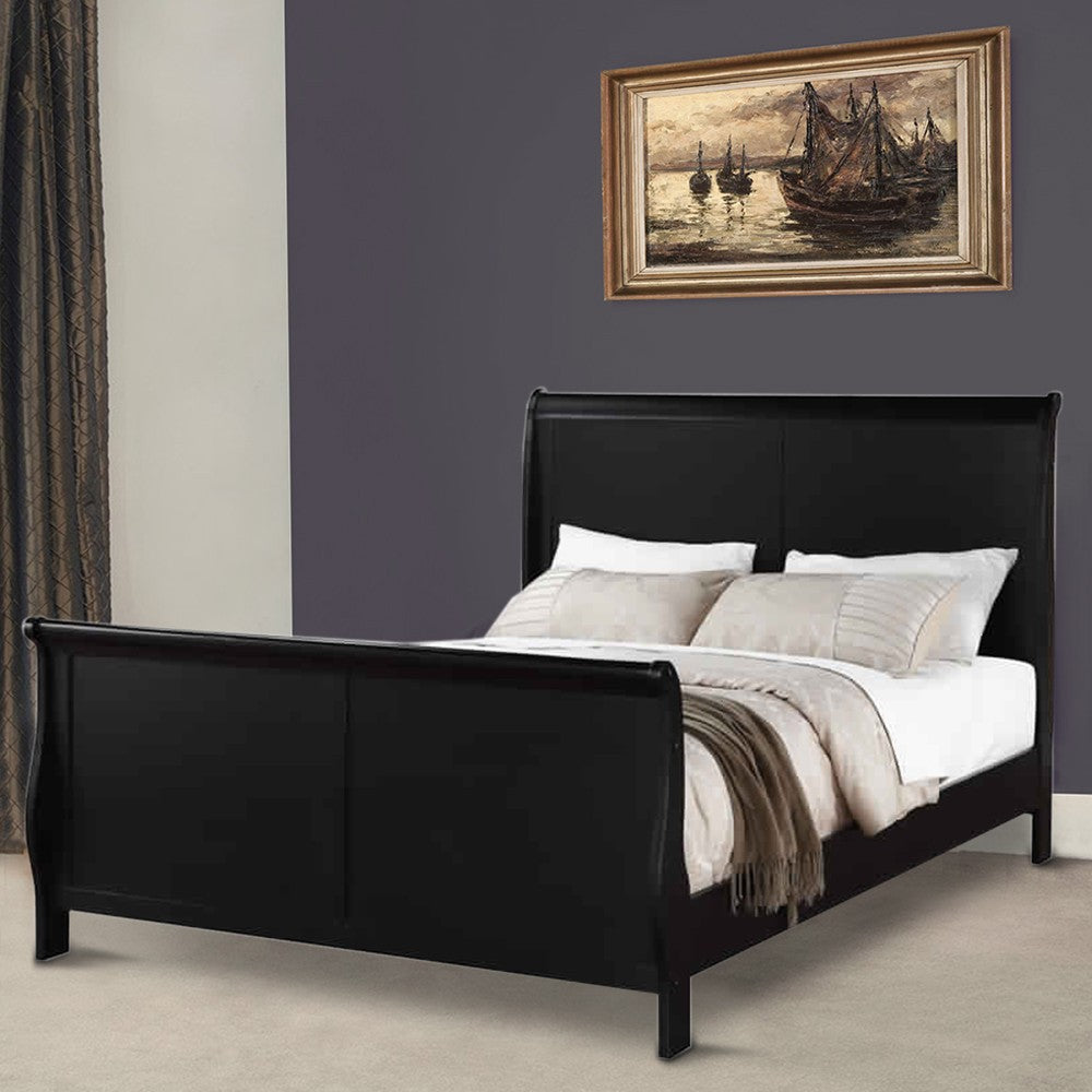 Poundex Classy Twin Bed,Black