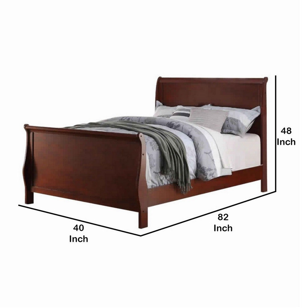 Poundex Magnificent Twin Bed,Cherry