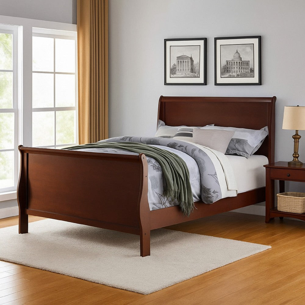 Poundex Magnificent Twin Bed,Cherry