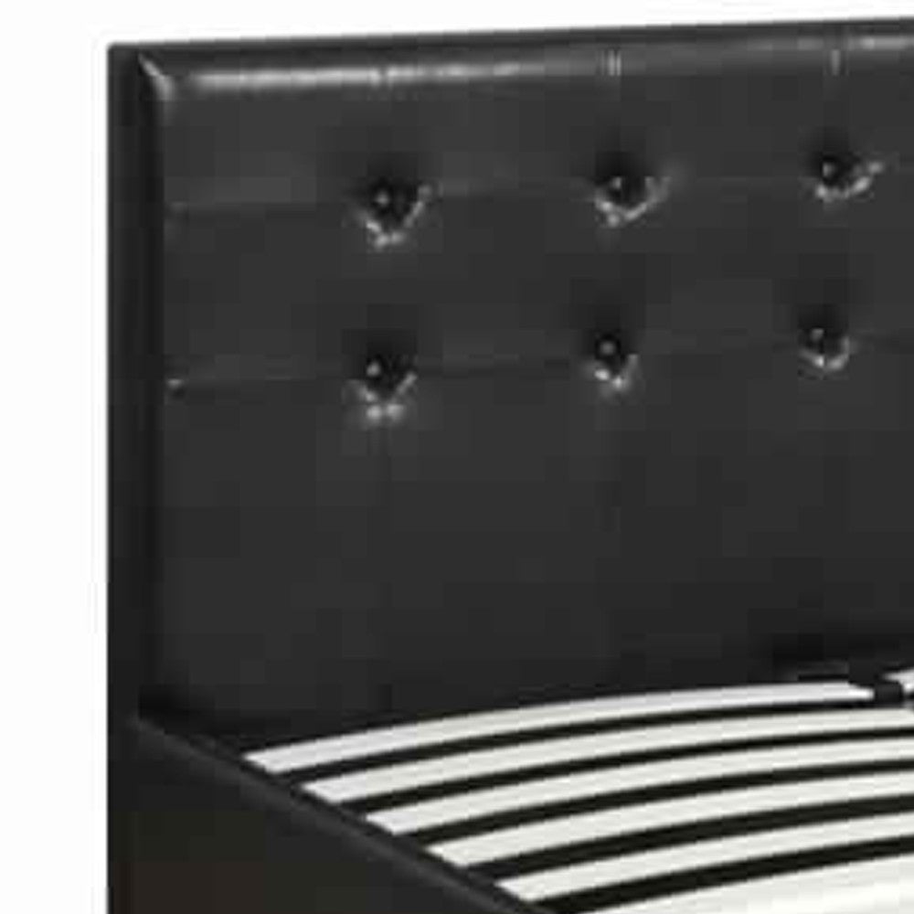 Poundex Vivid Full Bed WithDrawer,Black Pu