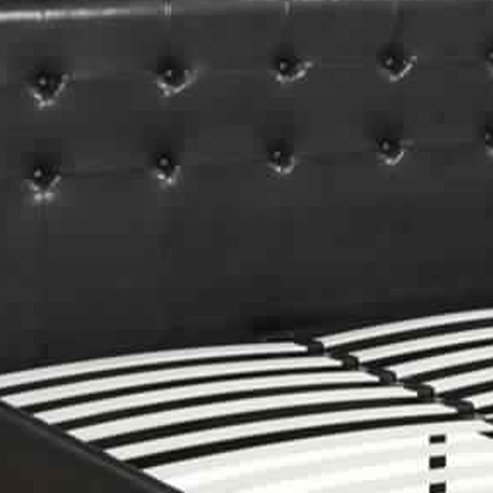 Poundex Vivid Full Bed WithDrawer,Black Pu