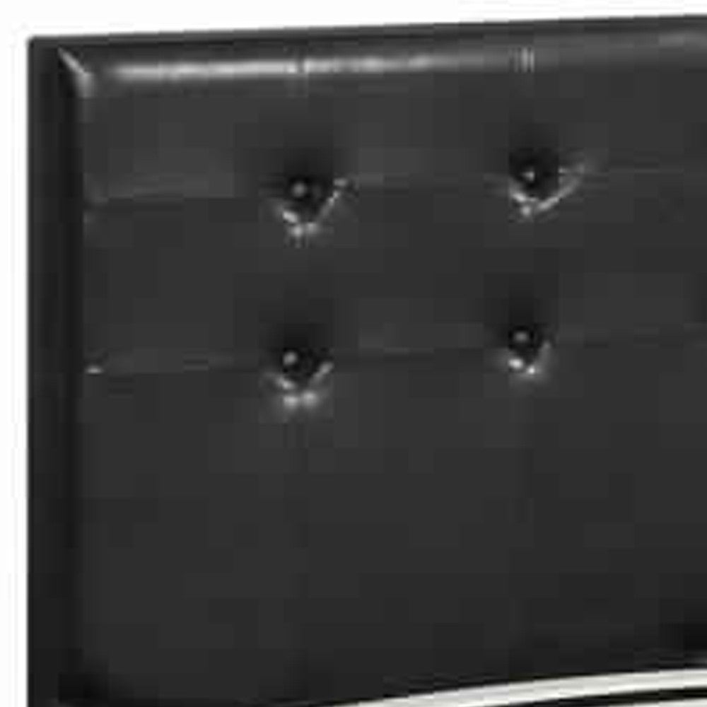 Poundex Captivating Queen Bed WithDrawer,Black Pu