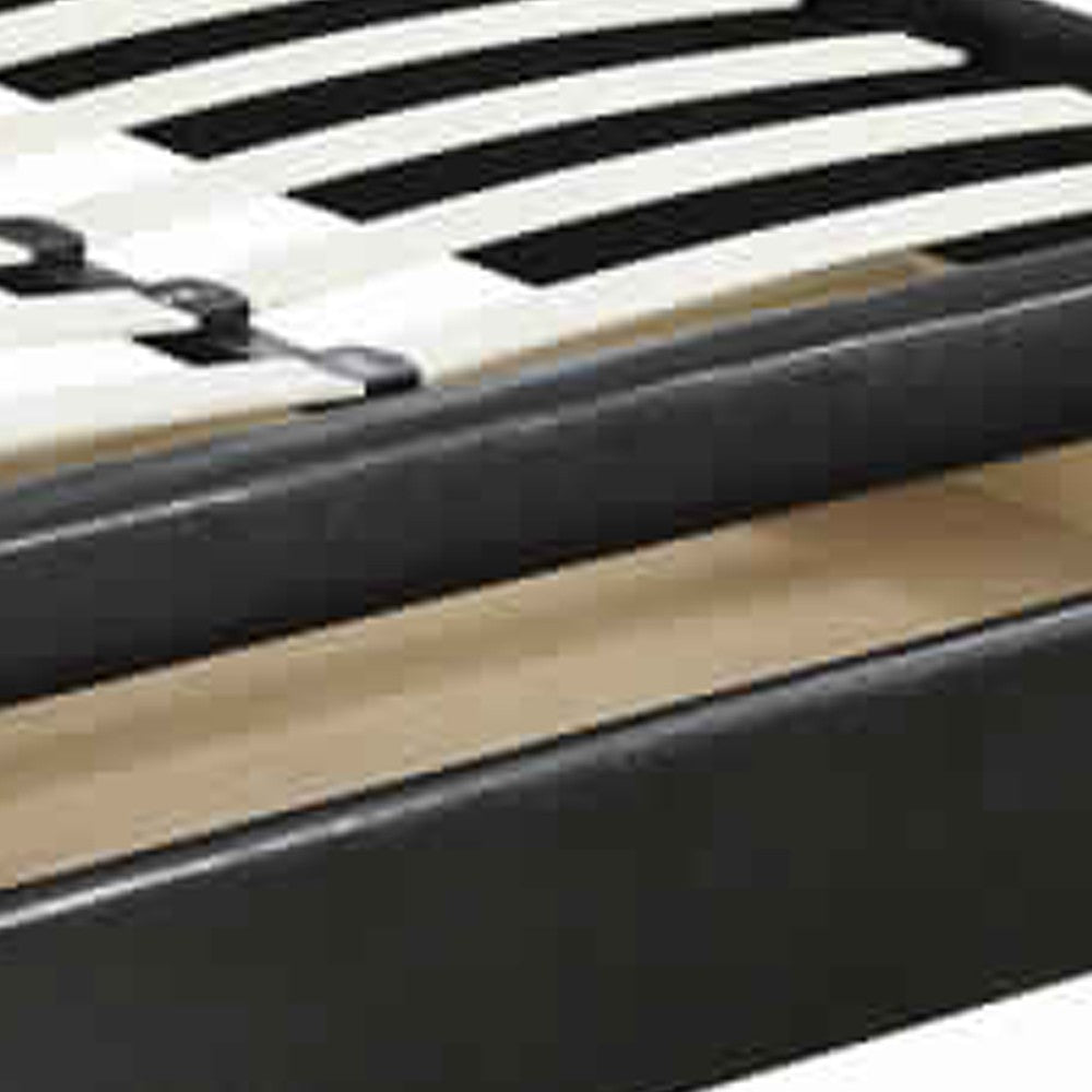 Poundex Captivating Queen Bed WithDrawer,Black Pu