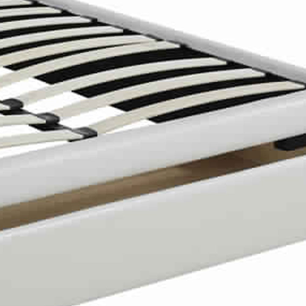 Poundex Striking Queen Bed WithDrawer,Pu White