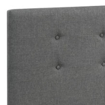 Poundex Upholstered Wooden Full Bed With Button Tufted Headboard & Lower Storage Drawer Gray
