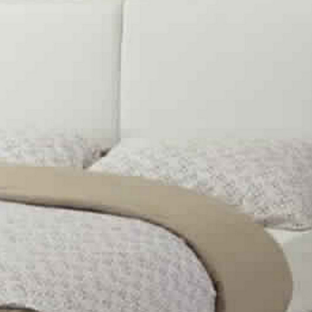 Poundex Elegant Wooden Full Bed With White PU Head Board, Gray