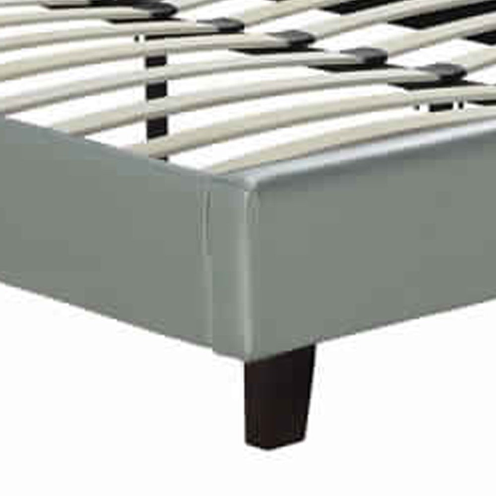 Poundex Faux Leather Upholstered Full Size Bed Featuring Nail head Trim