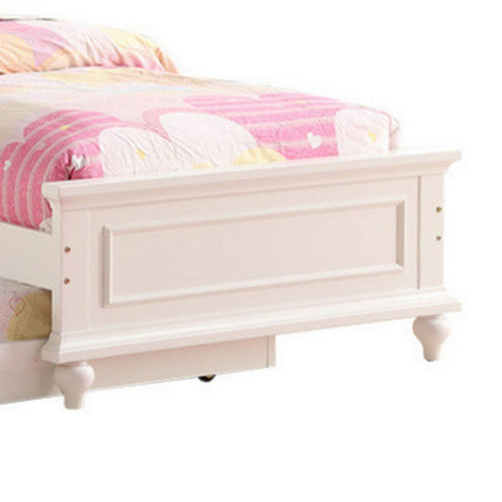 Poundex Cherub Twin Size Bed With Trundle In Pink And White