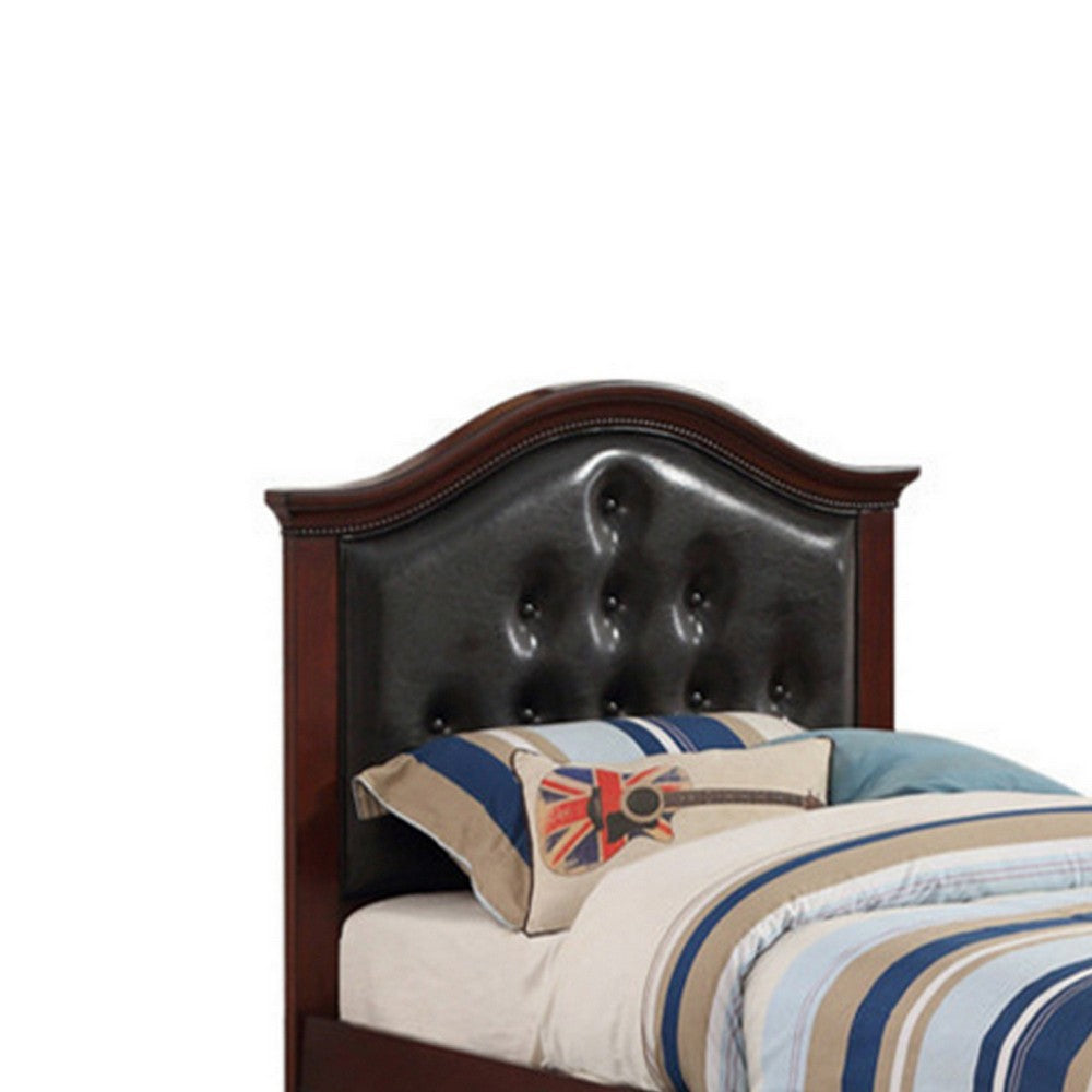 Poundex Cherub Twin Size Bed With Trundle In Black And Cherry Brown