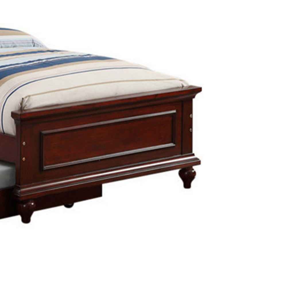 Poundex Cherub Twin Size Bed With Trundle In Black And Cherry Brown