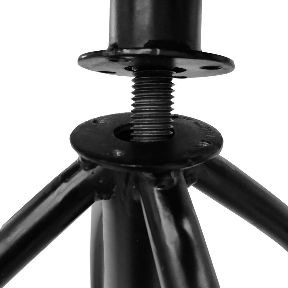 The Urban Port Pia 25-31 Inch Set of 2 Industrial Style Counter Height Stools with Adjustable Swivel Seat, Brown, Black