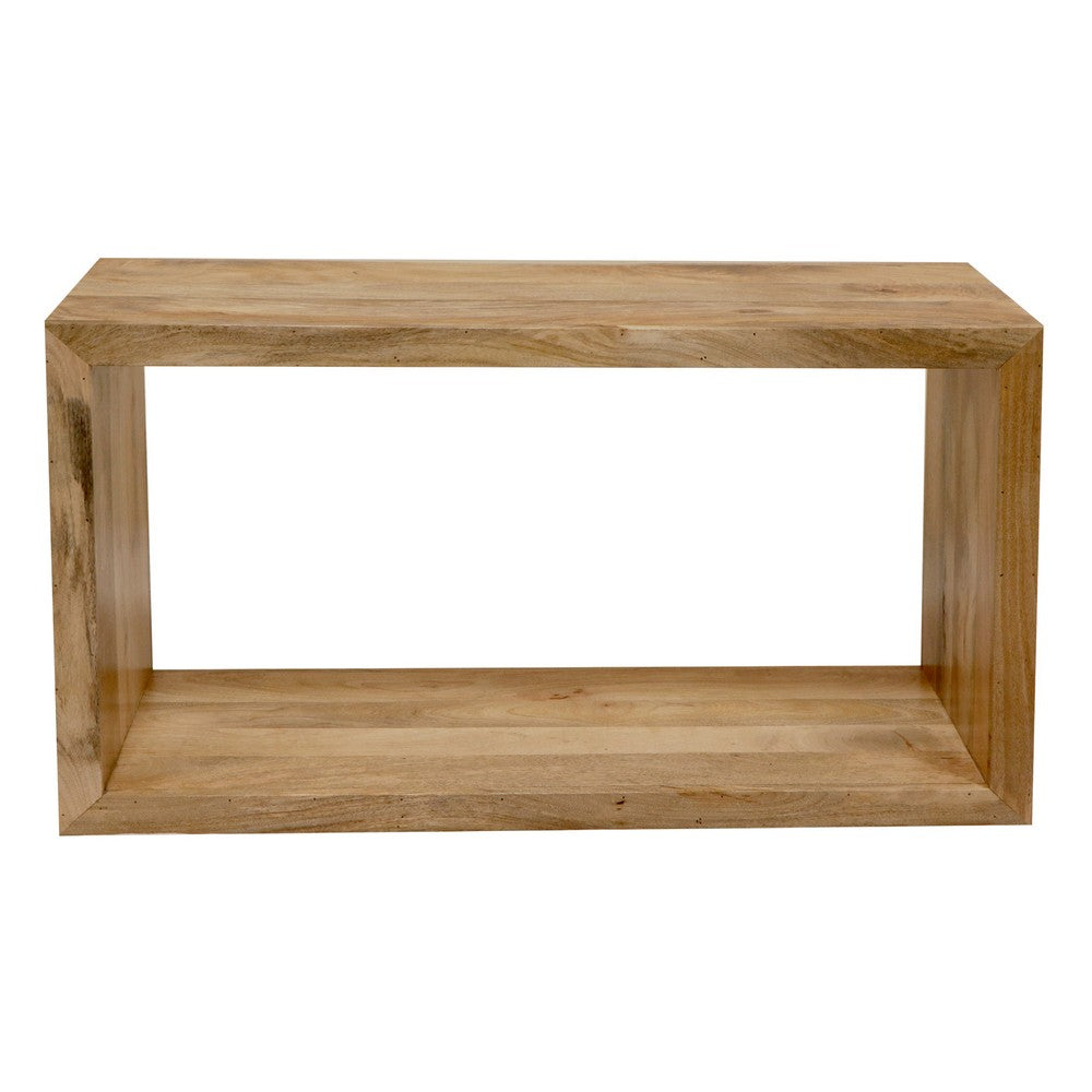 The Urban Port Keli 52 Inch Mango Wood Sideboard Console Table, Open Cube, 1 Shelf, Natural Brown