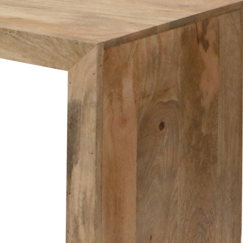 The Urban Port Keli 52 Inch Mango Wood Sideboard Console Table, Open Cube, 1 Shelf, Natural Brown