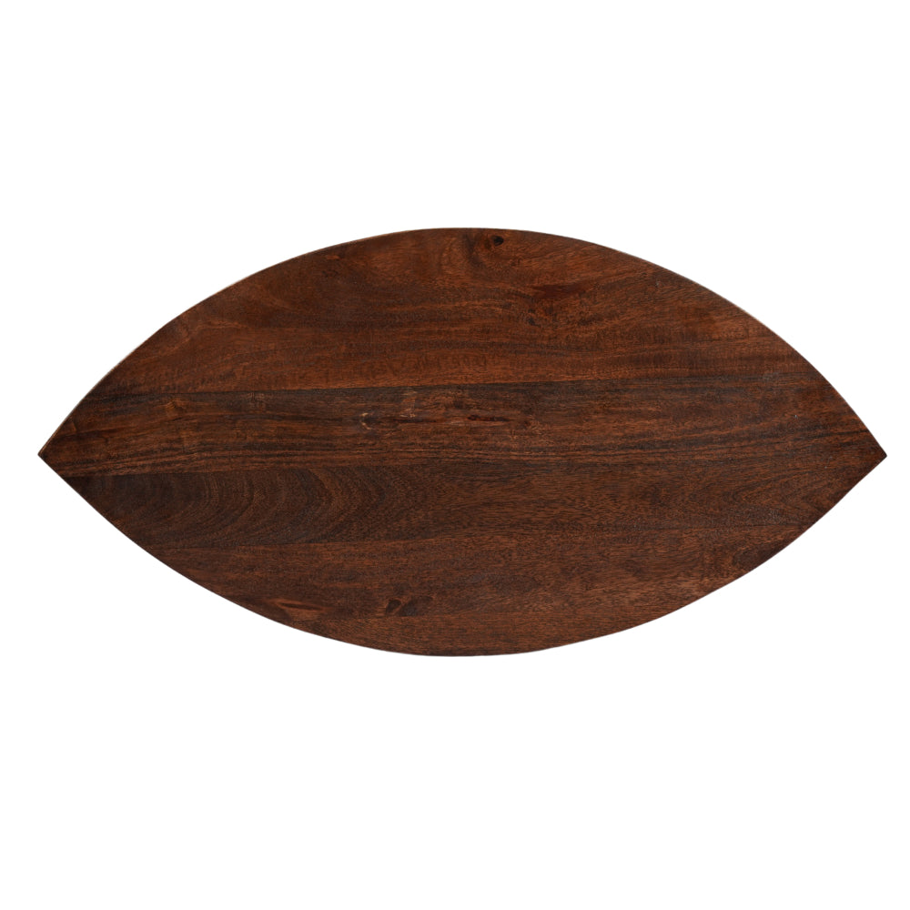 The Urban Port 35 Inch 2 Piece Coffee Table with Black Iron Frame, 2 Tone Mango Wood Top In Natural Brown And Walnut