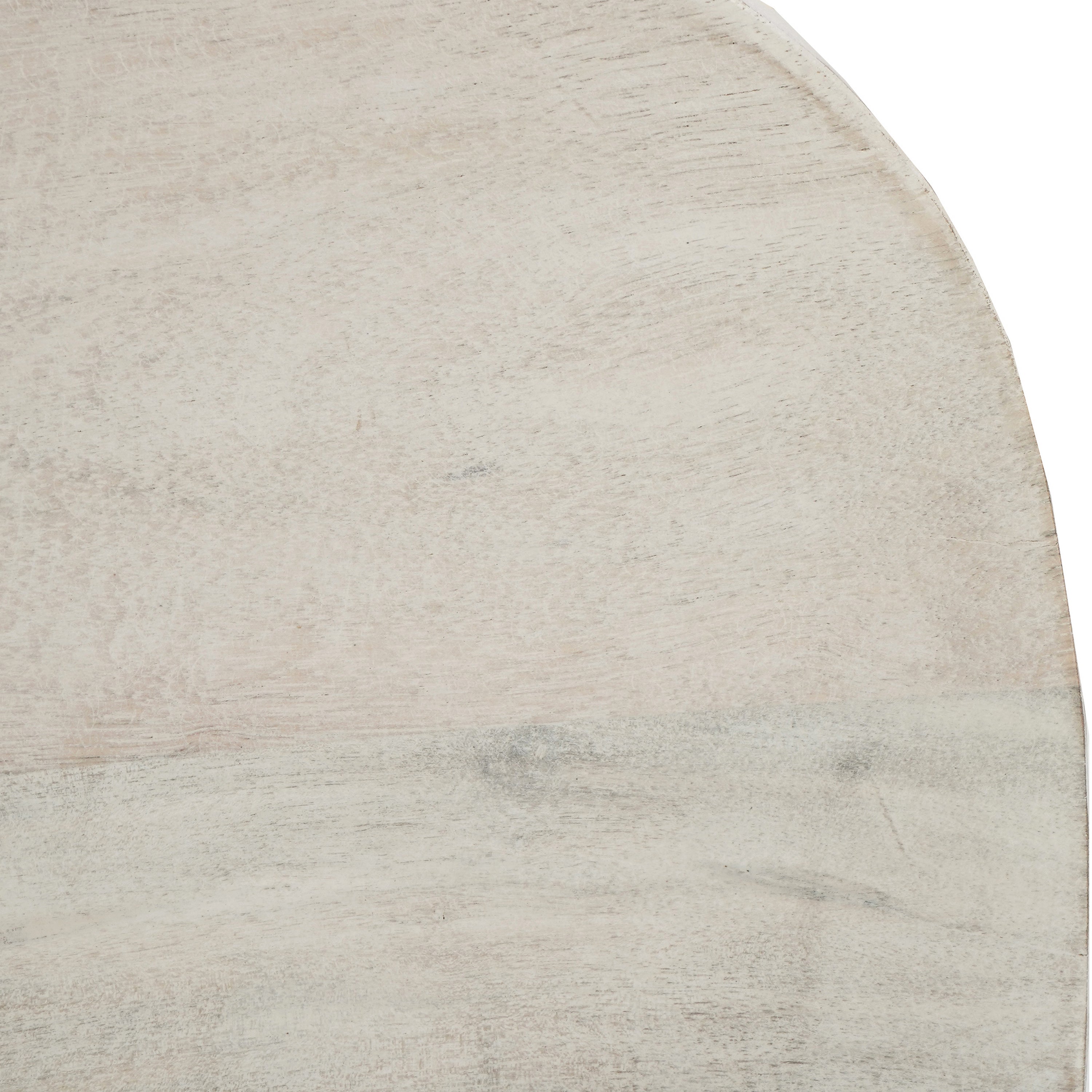 The Urban Port Tiva 30 Inch Handcrafted Backless Barstool, Whitewashed Mango Wood Saddle Seat, Black Metal Base