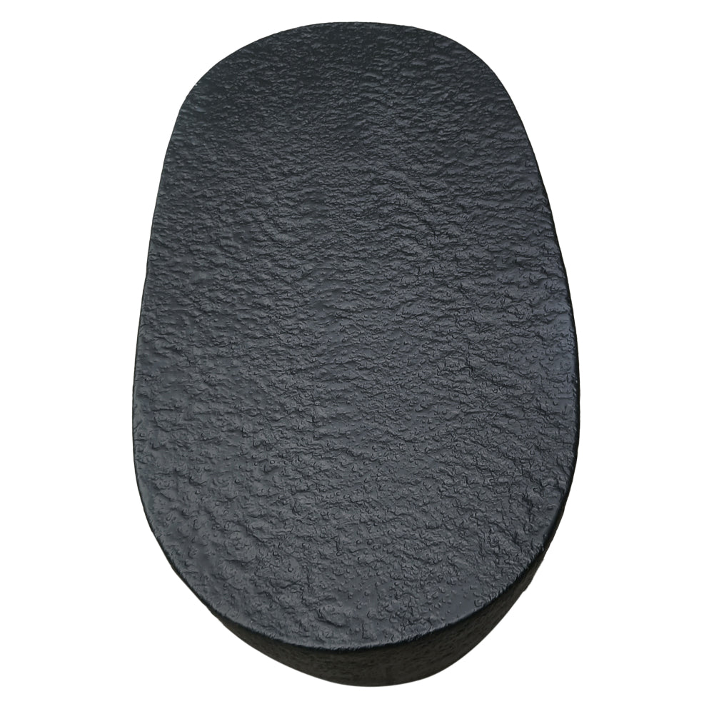 The Urban Port Josi 36 Inch Coffee Table, Handcrafted Hammered Design, Matte Black Sculptural Aluminum Frame