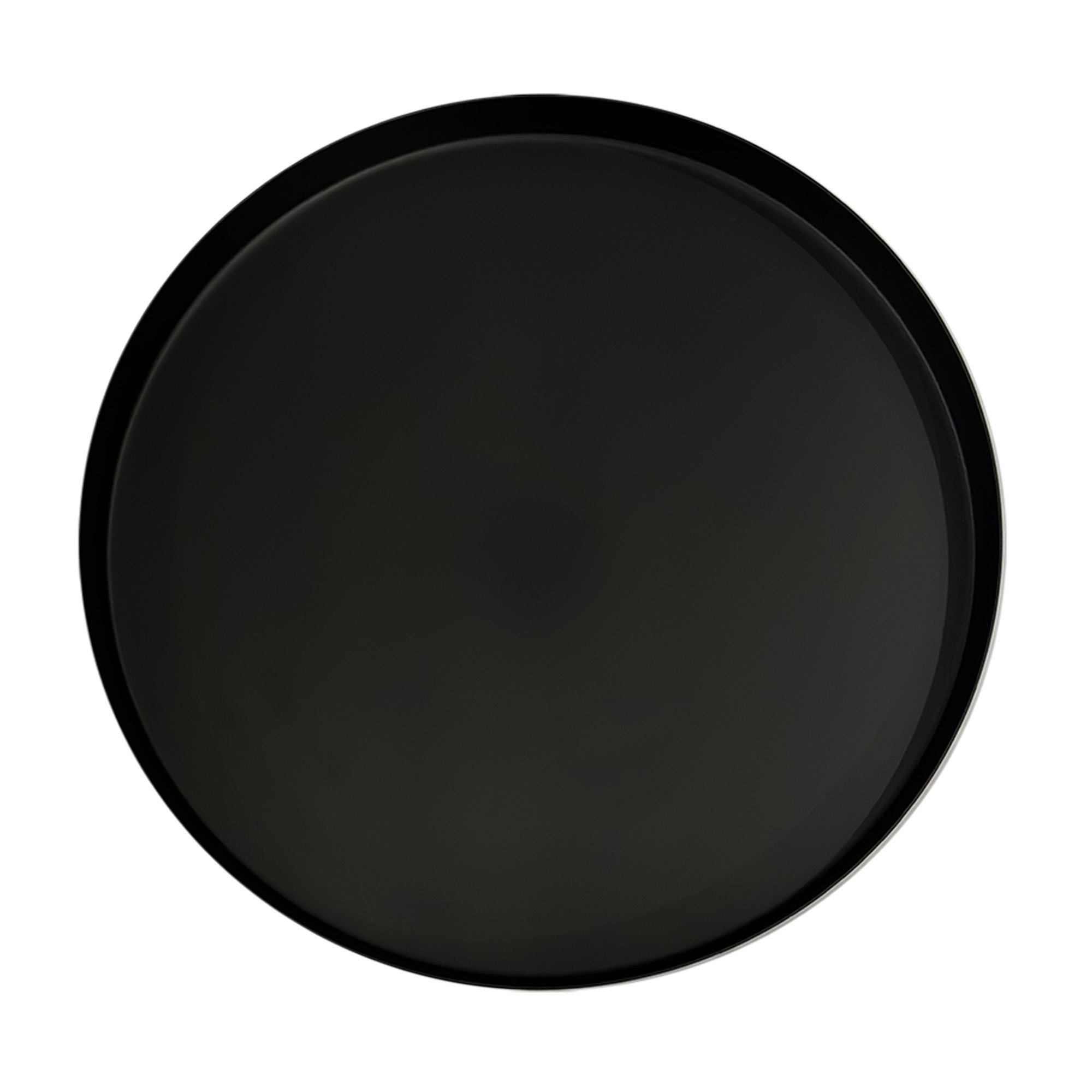 The Urban Port Ara 22 Inch Side End Table, Vintage Sleek Pillar Base, Round Tray Top, Matte Black