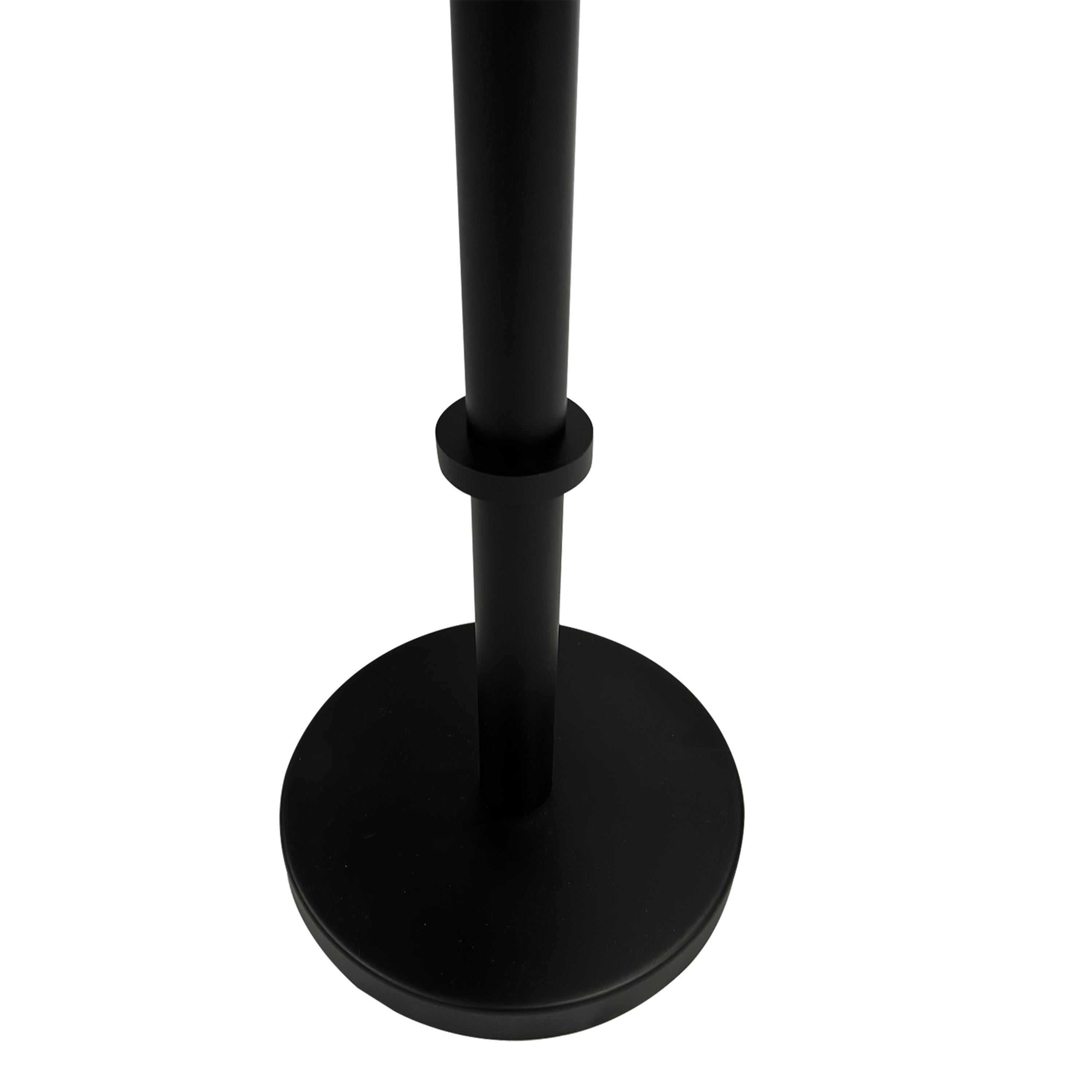The Urban Port Ara 22 Inch Side End Table, Vintage Sleek Pillar Base, Round Tray Top, Matte Black