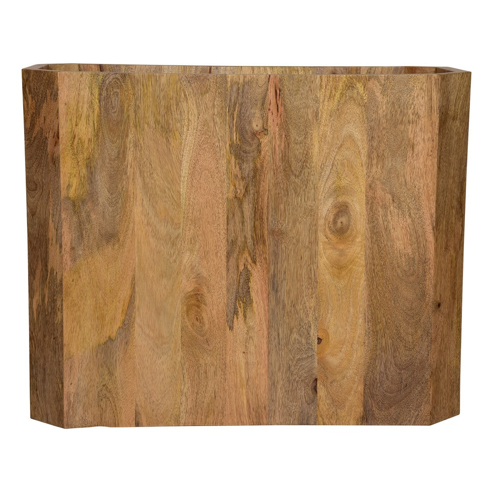 The Urban Port 30 Inch Coffee Table, Handcrafted Hollow Cube Shape, Natural Brown Mango Wood