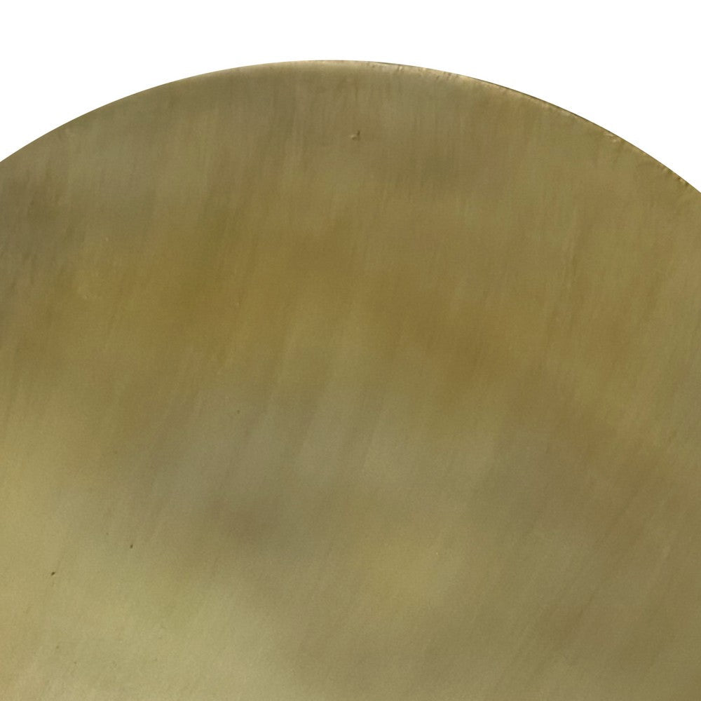 The Urban Port Dyan Coffee Table, 34.5 Inch Round Drum Shape, Black, Gold Antique Brass Ombre