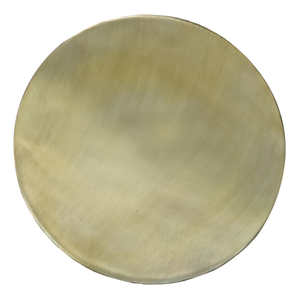 The Urban Port Dyan 20 Inch Side End Table, Round Drum Shape, Black, Gold Antique Brass Ombre