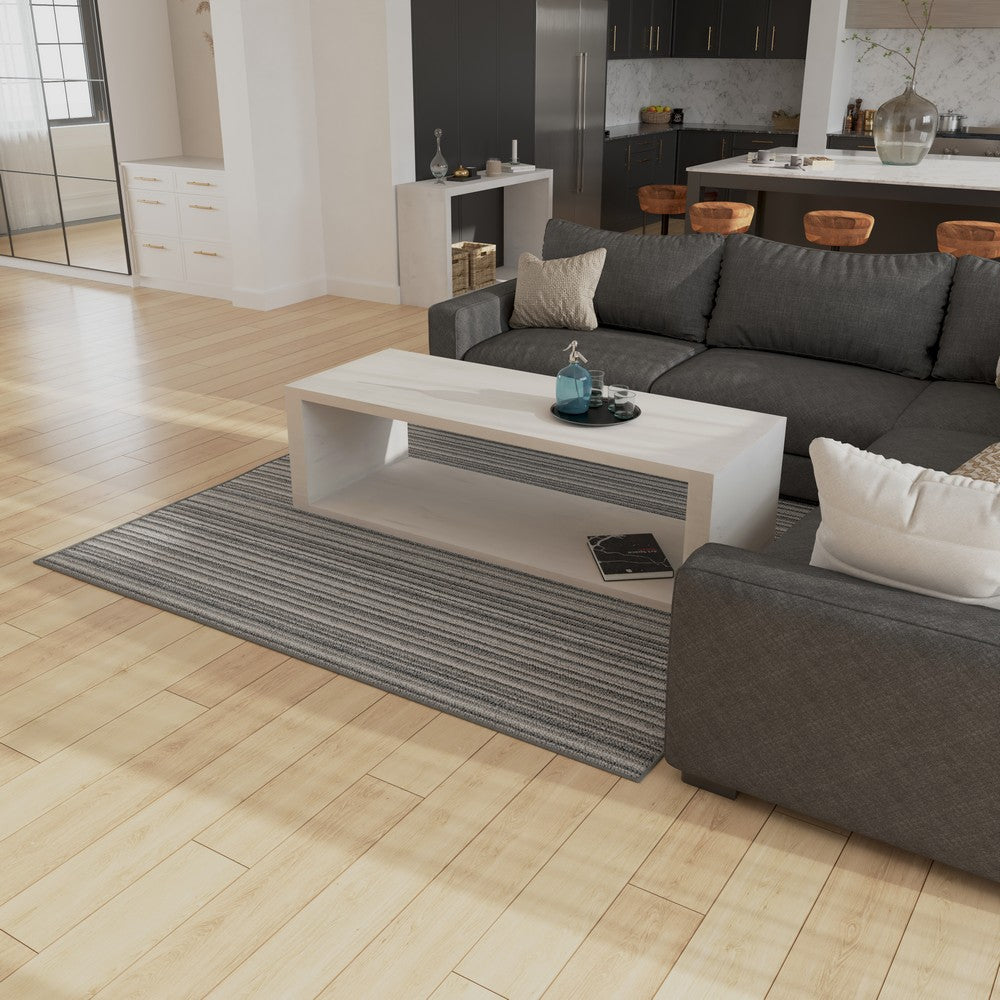 The Urban Port Keli Coffee Table, 58 Inch Minimalist Open Frame, Rustic Washed White Mango Wood