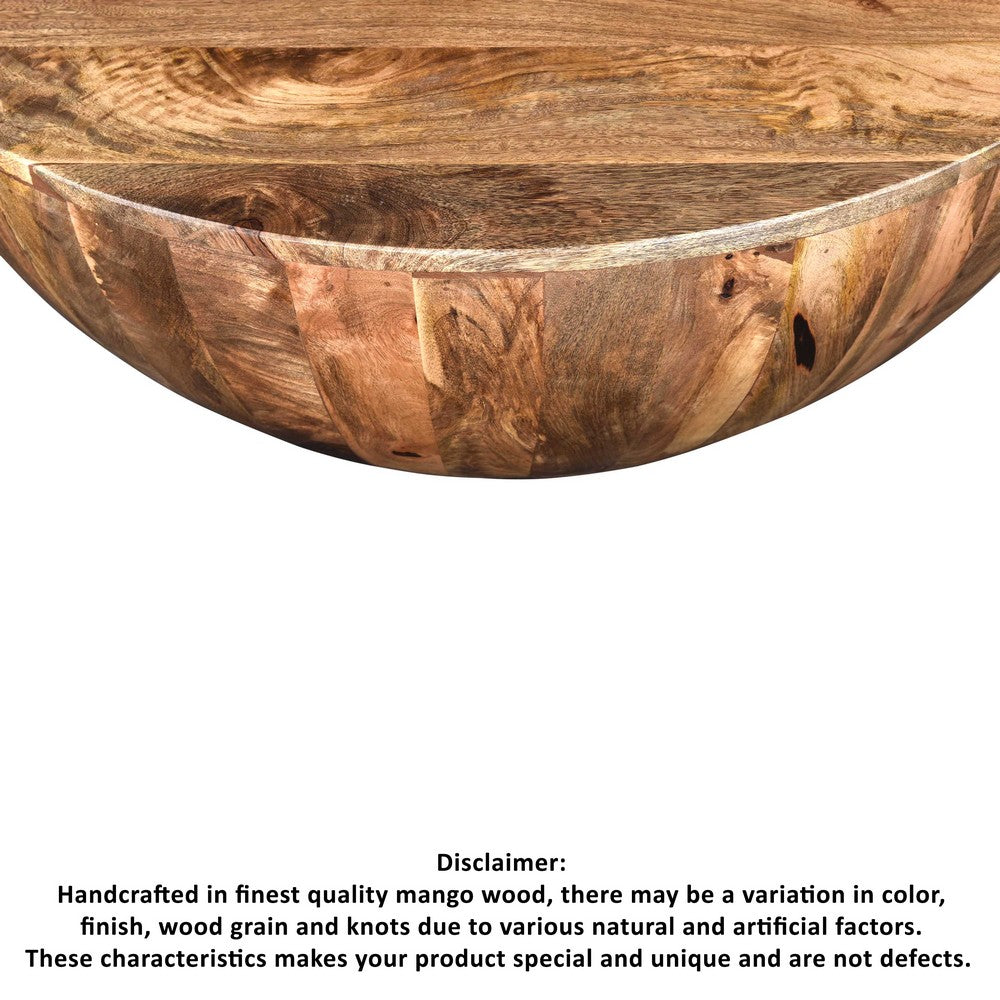 The Urban Port Arthur Mango Wood 35.5 Inch Coffee Table In Round Shape, Dark Brown