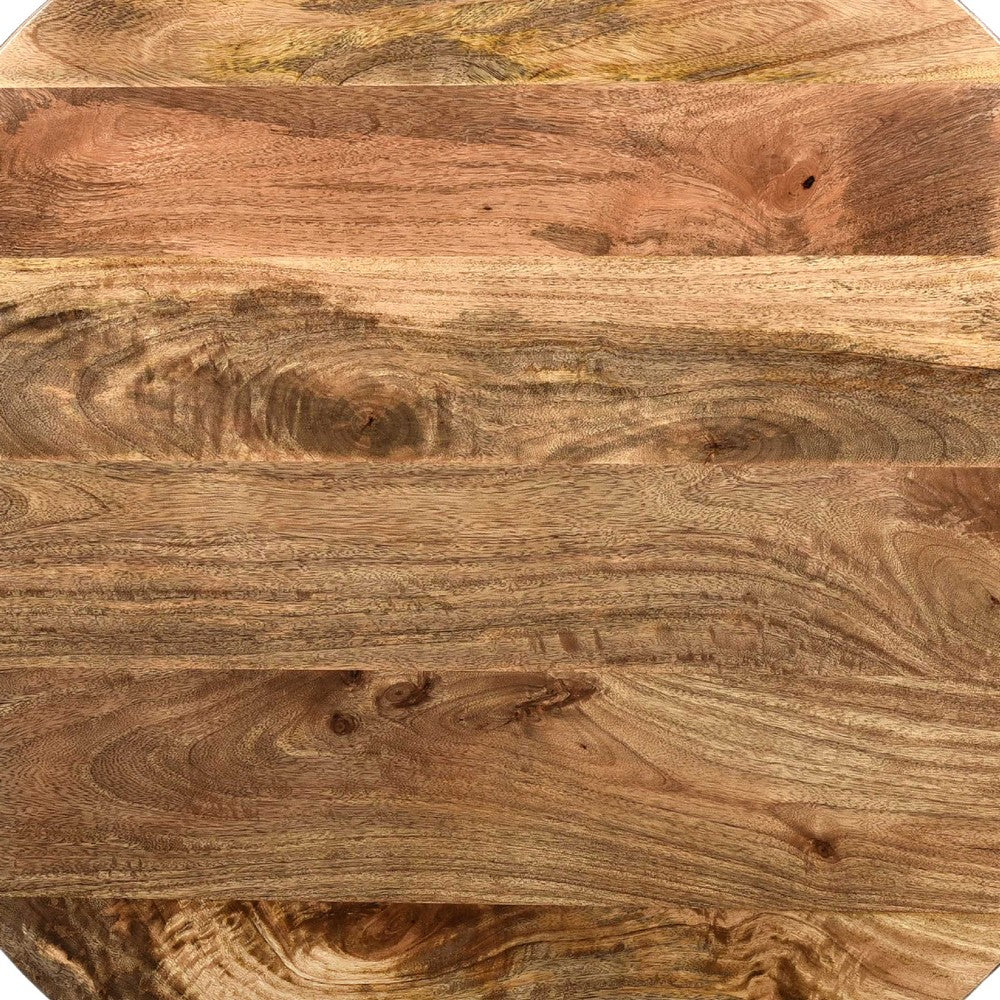 The Urban Port Arthur Mango Wood 35.5 Inch Coffee Table In Round Shape, Dark Brown