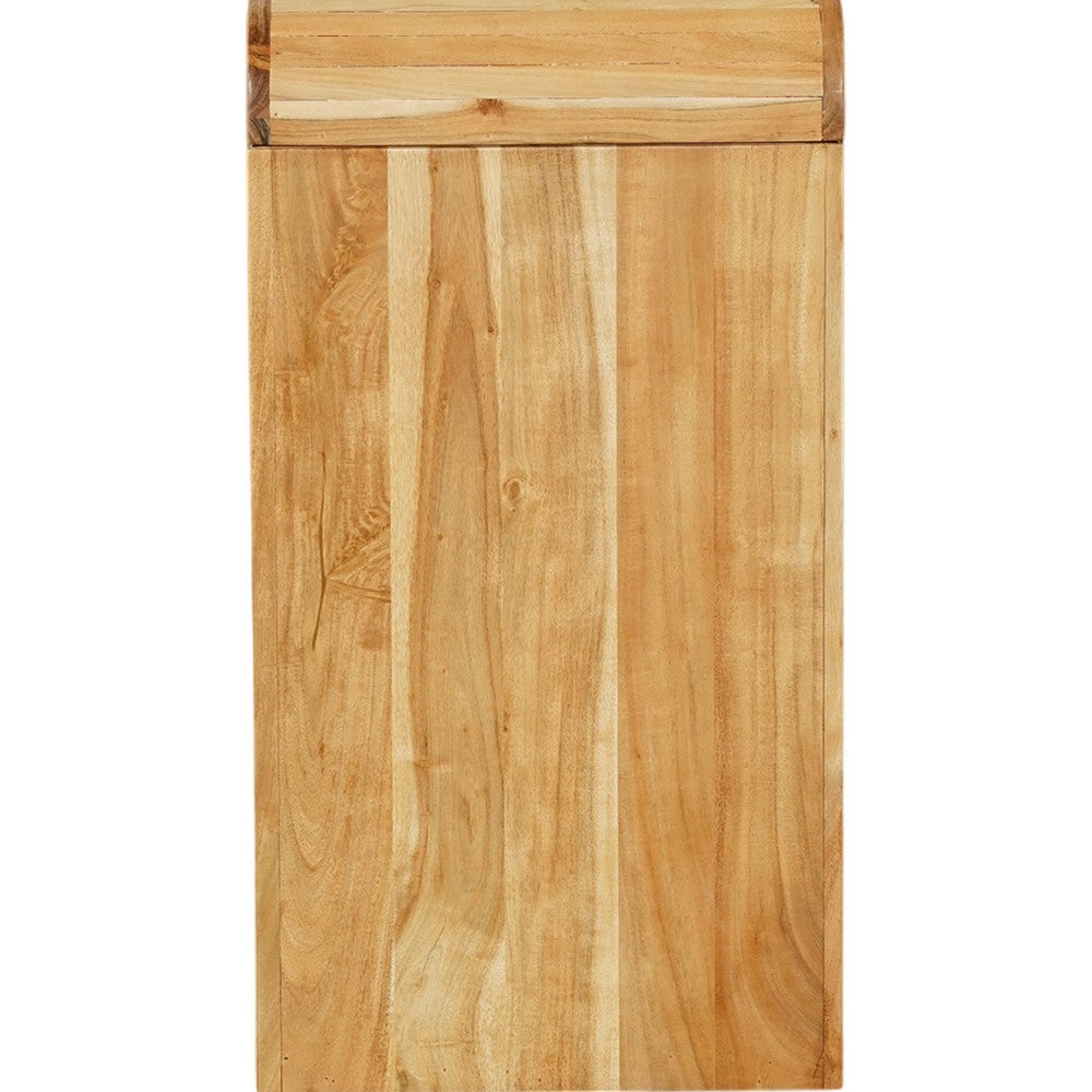 The Urban Port Arlow Console Table | 43" Wide Top | Handcrafted Natural Brown Acacia Wood | Dual Drawer Storage