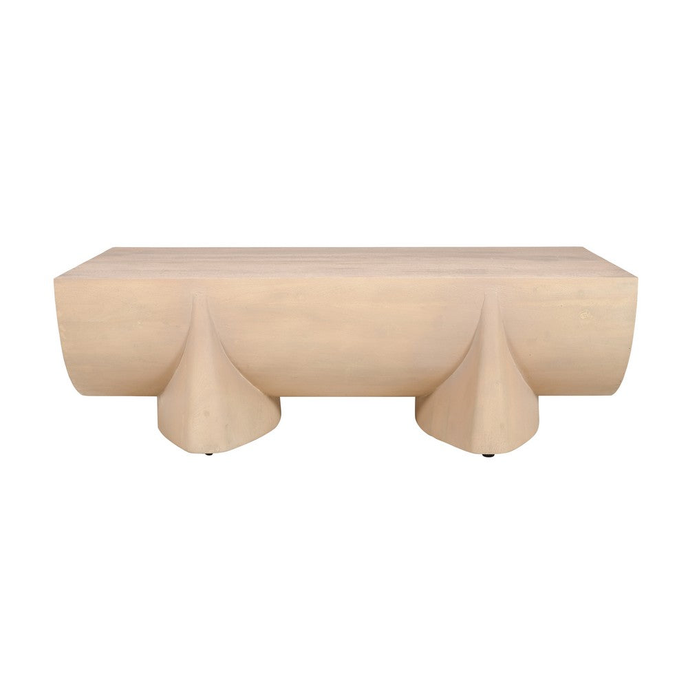 The Urban Port Wilhelm Coffee Table | 48" Log Design | Natural Mango Wood Hand Crafted