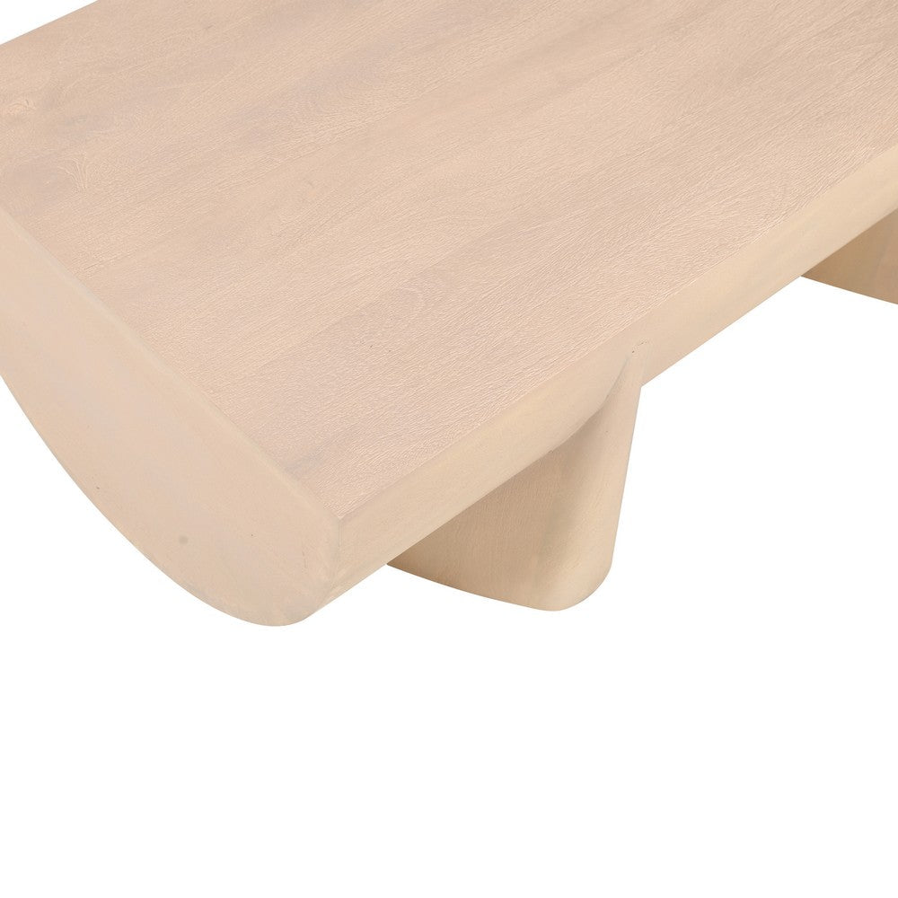 The Urban Port Wilhelm Coffee Table | 48" Log Design | Natural Mango Wood Hand Crafted